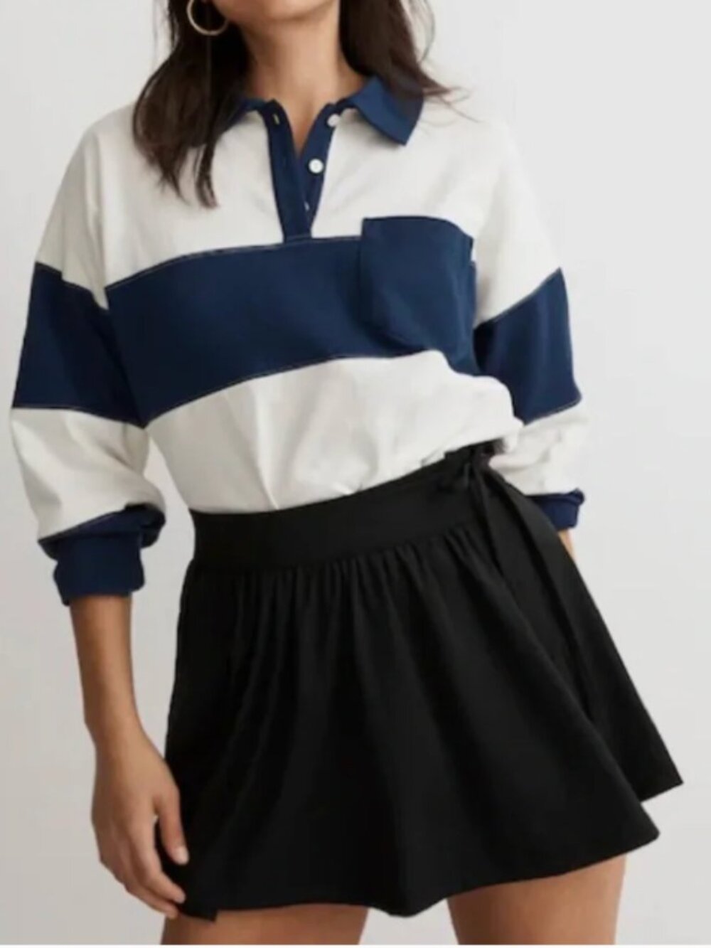 Madewell Flex Wrap Skort Black Soft Feminine Size S Athletic Activewear